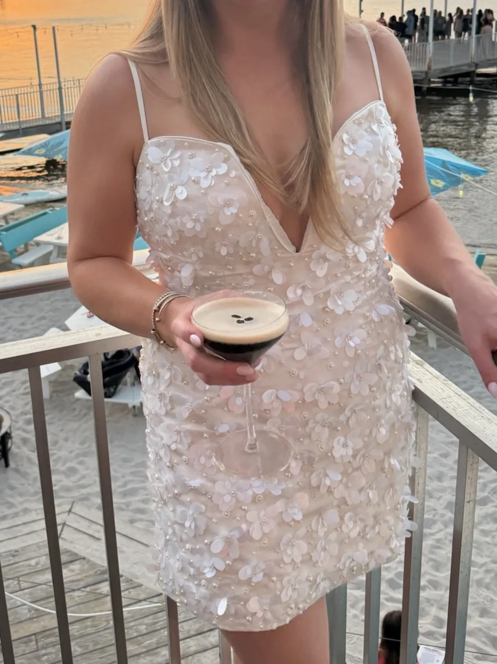 Lovers and Friends Bijou Beaded Mini Dress in Pearl White - Picture 2 of 4